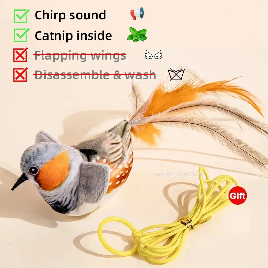 Interactive Chirping Bird Toy – Rechargeable Plush for Cats & Dogs