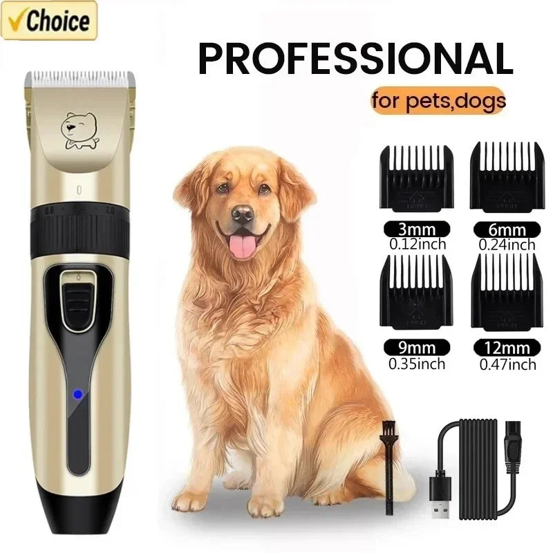 Professional Dog & Cat Hair Clipper – USB Rechargeable Grooming Trimmer