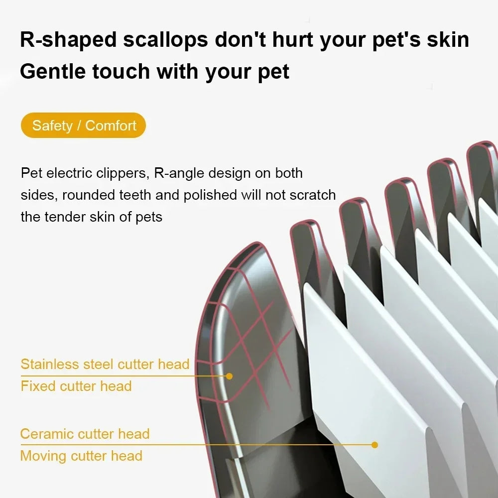 Professional Dog & Cat Hair Clipper – USB Rechargeable Grooming Trimmer