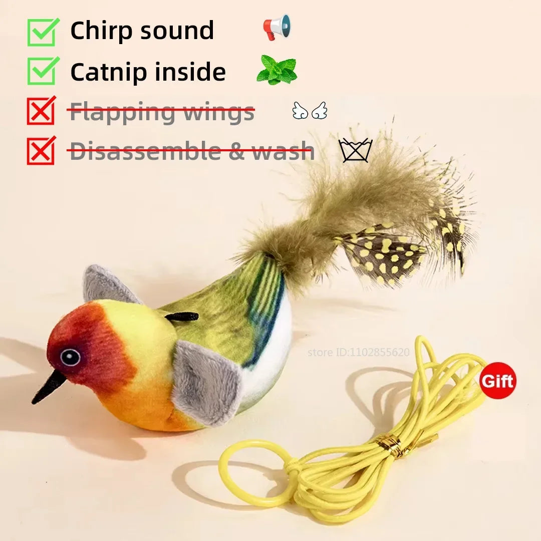 Interactive Chirping Bird Toy – Rechargeable Plush for Cats & Dogs