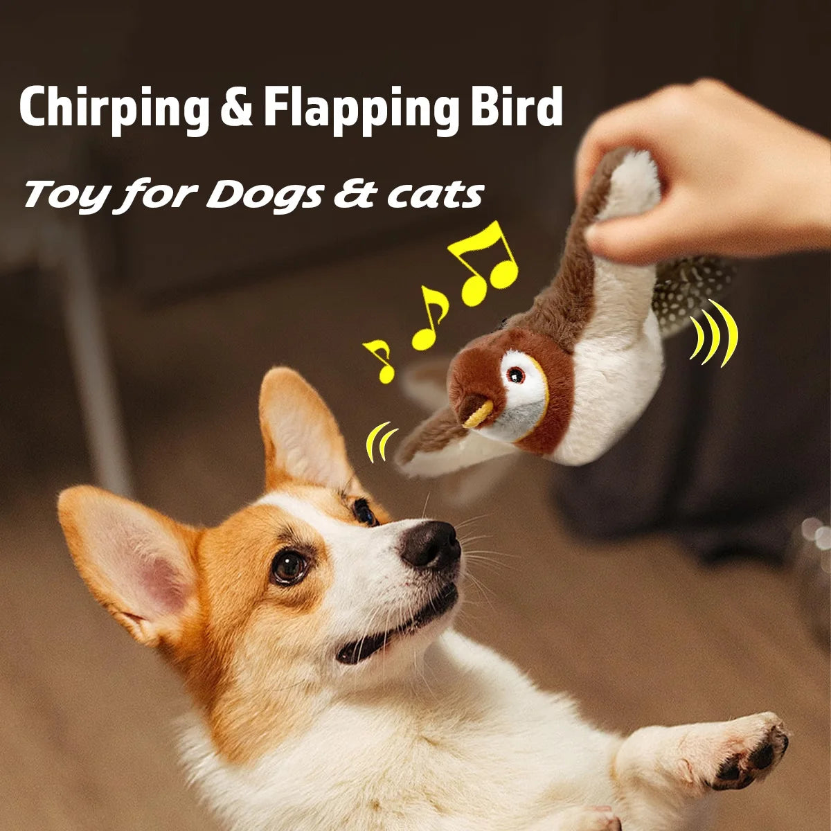 Interactive Chirping Bird Toy – Rechargeable Plush for Cats & Dogs