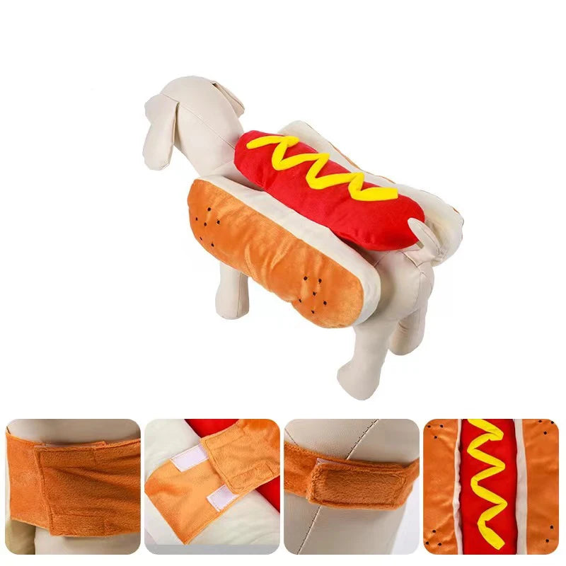 Funny Hot Dog Halloween Costume – Pet Outfit for Dogs & Cats