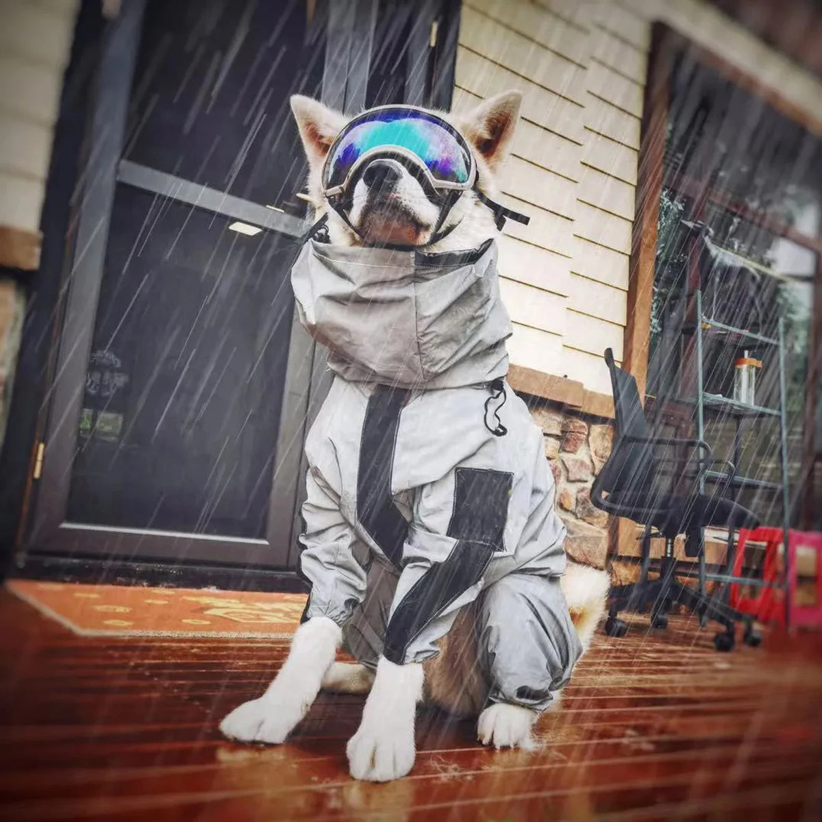 Large Dog Waterproof Raincoat – Outdoor Reflective Hoodie