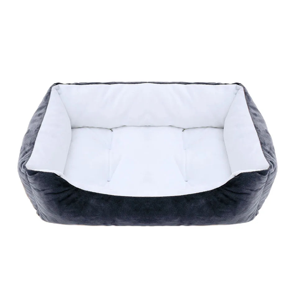 Square Plush Pet Bed – Calming Sofa Cushion for Dogs & Cats