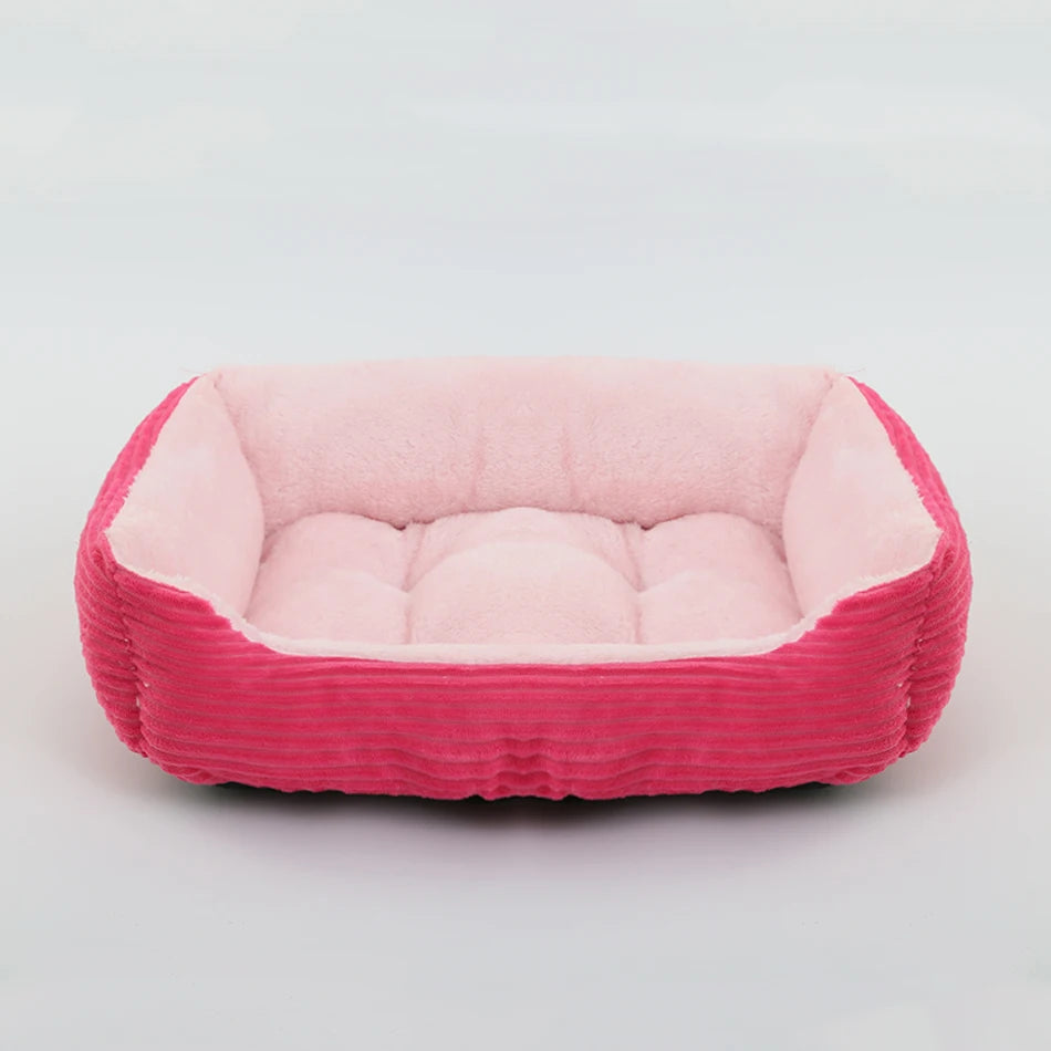Square Plush Pet Bed – Calming Sofa Cushion for Dogs & Cats