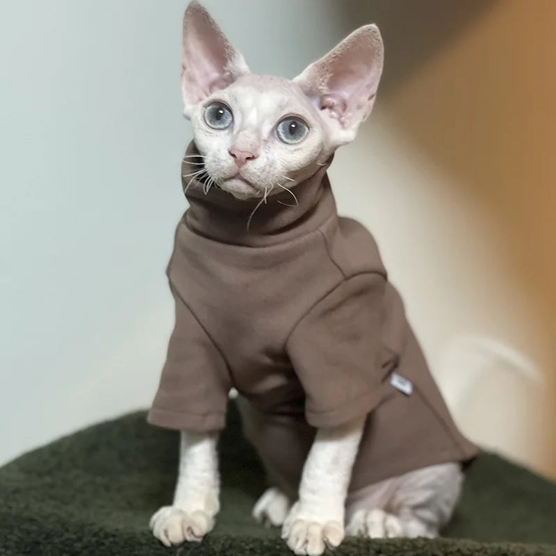 Sphynx Cat & Small Dog Clothes – Soft Cotton Fall/Winter Outfit