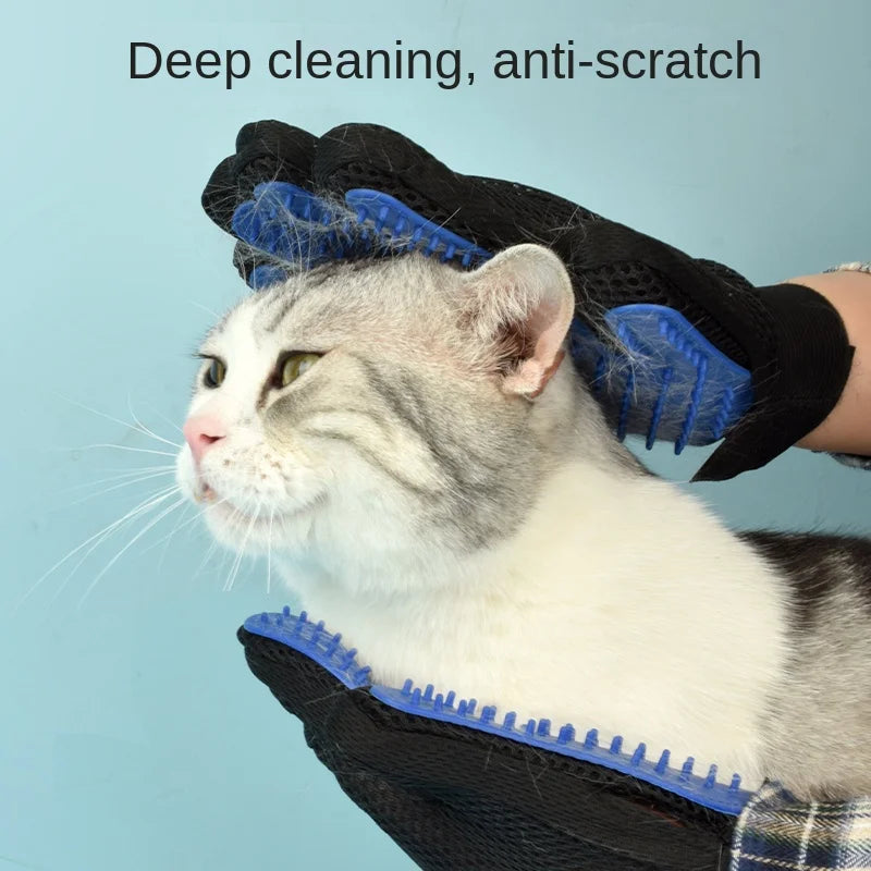 Silicone Pet Grooming Gloves – Hair Brush & Hair Removal for Cats & Dogs
