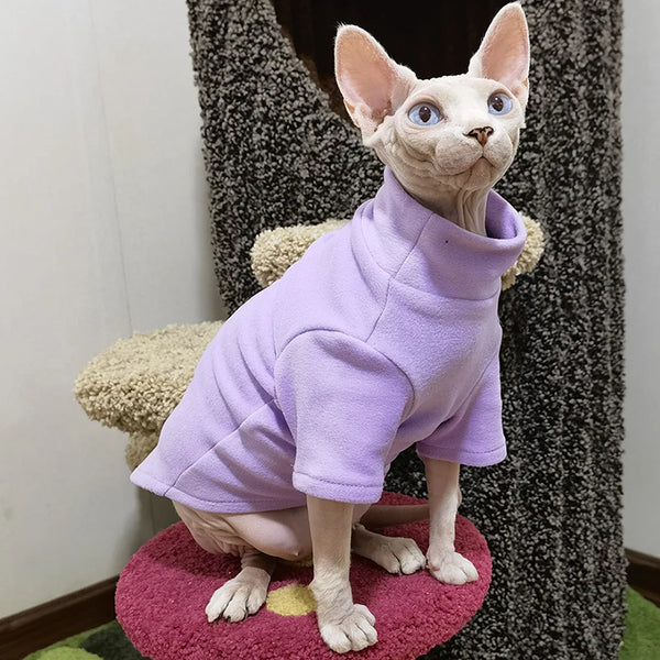 Sphynx Cat & Small Dog Clothes – Soft Cotton Fall/Winter Outfit