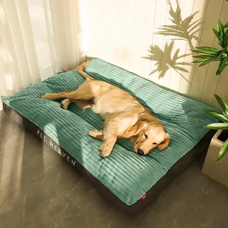 Winter Warm Corduroy Dog Bed – Soft Detachable Mat for All Sizes