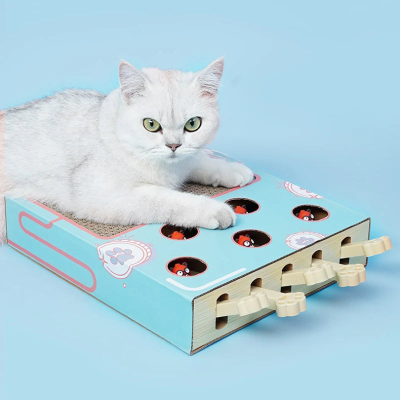 Whack-a-Mole Cat Scratching & Play Board – Interactive Multifunctional Toy