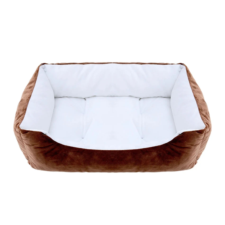 Square Plush Pet Bed – Calming Sofa Cushion for Dogs & Cats