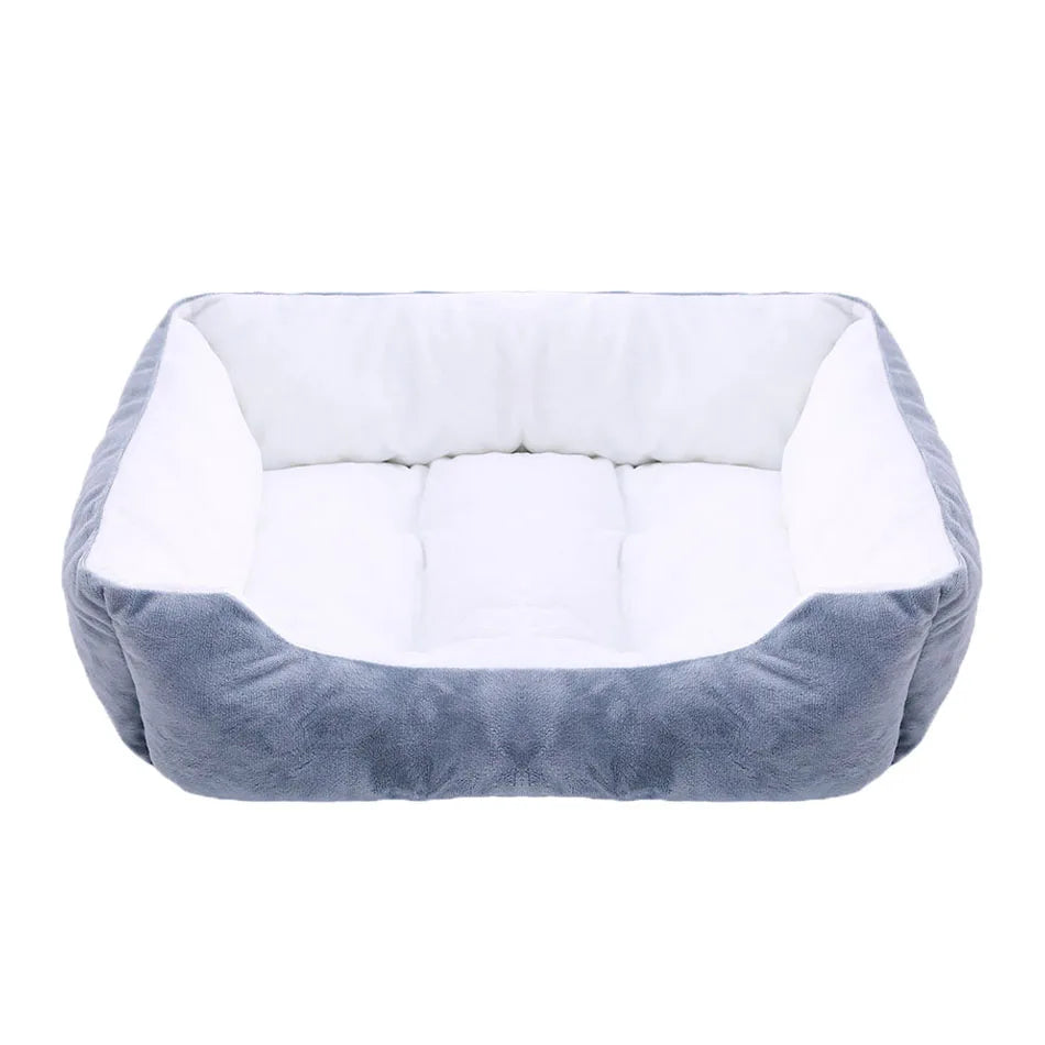 Square Plush Pet Bed – Calming Sofa Cushion for Dogs & Cats