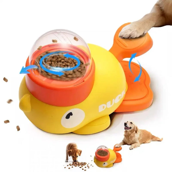 2-in-1 Automatic Dog Toy & Treat Dispenser – Cartoon Duck Feeder