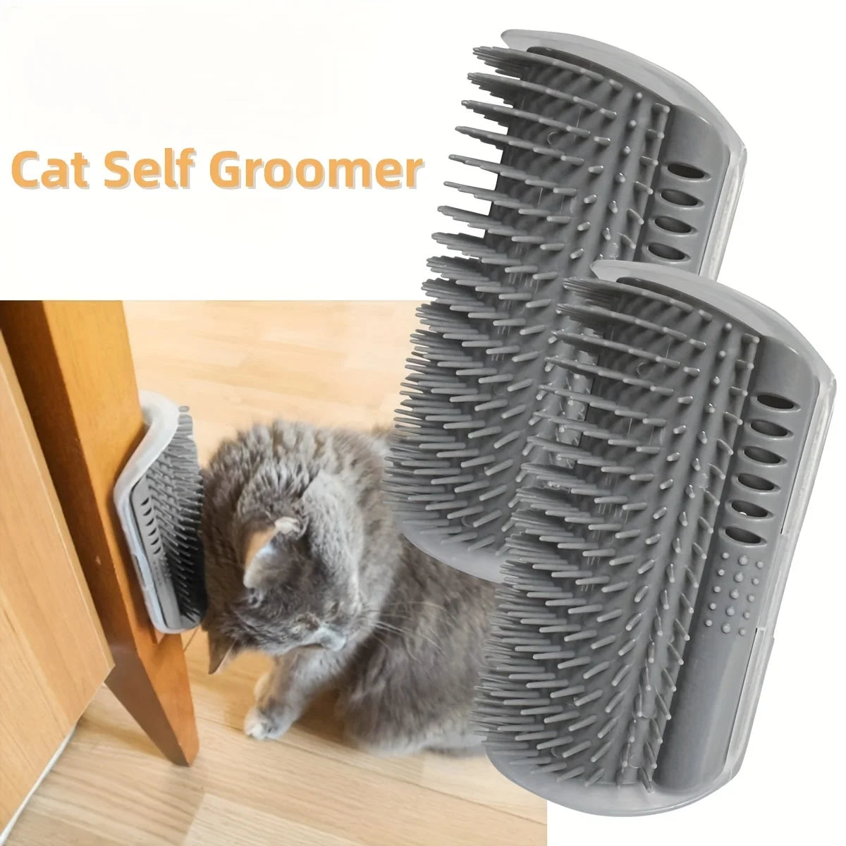 Wall-Mounted Cat Self-Groomer – Massage Comb Brush for Pets