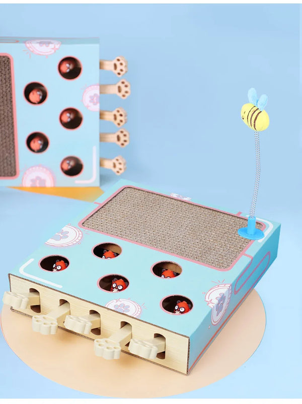 Whack-a-Mole Cat Scratching & Play Board – Interactive Multifunctional Toy
