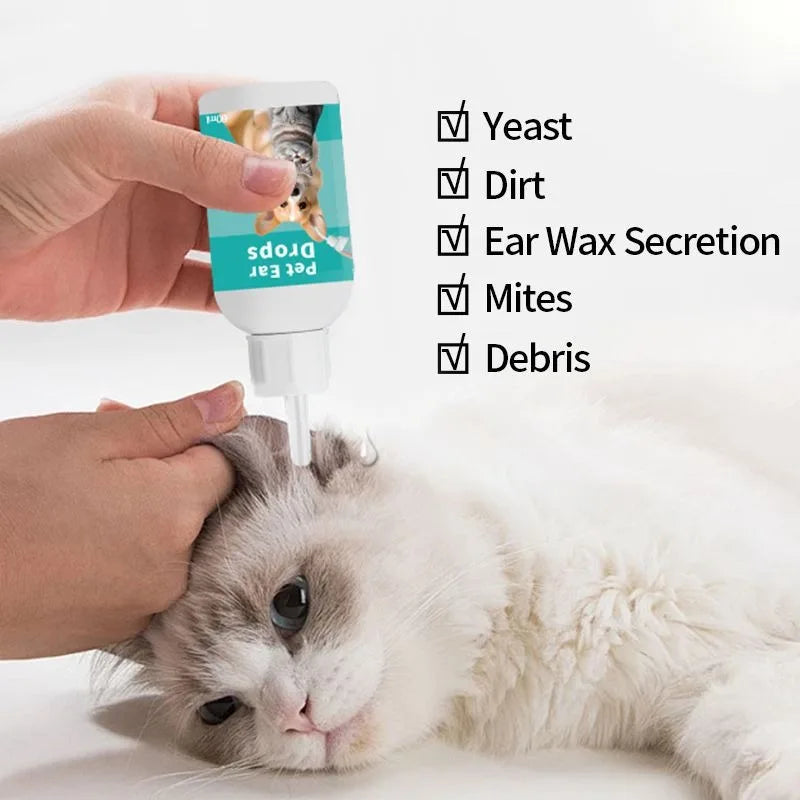 Pet Ear Wash – Ear Cleaning & Mite Treatment for Cats & Dogs