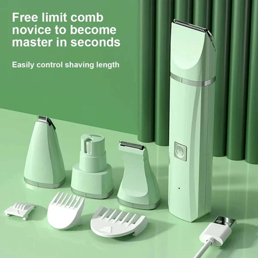 4-in-1 Electric Pet Grooming Kit – USB Rechargeable Clippers & Trimmer