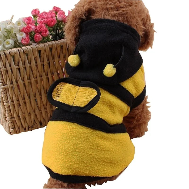 Bee Pet Hoodie – Fleece Costume for Dogs & Cats
