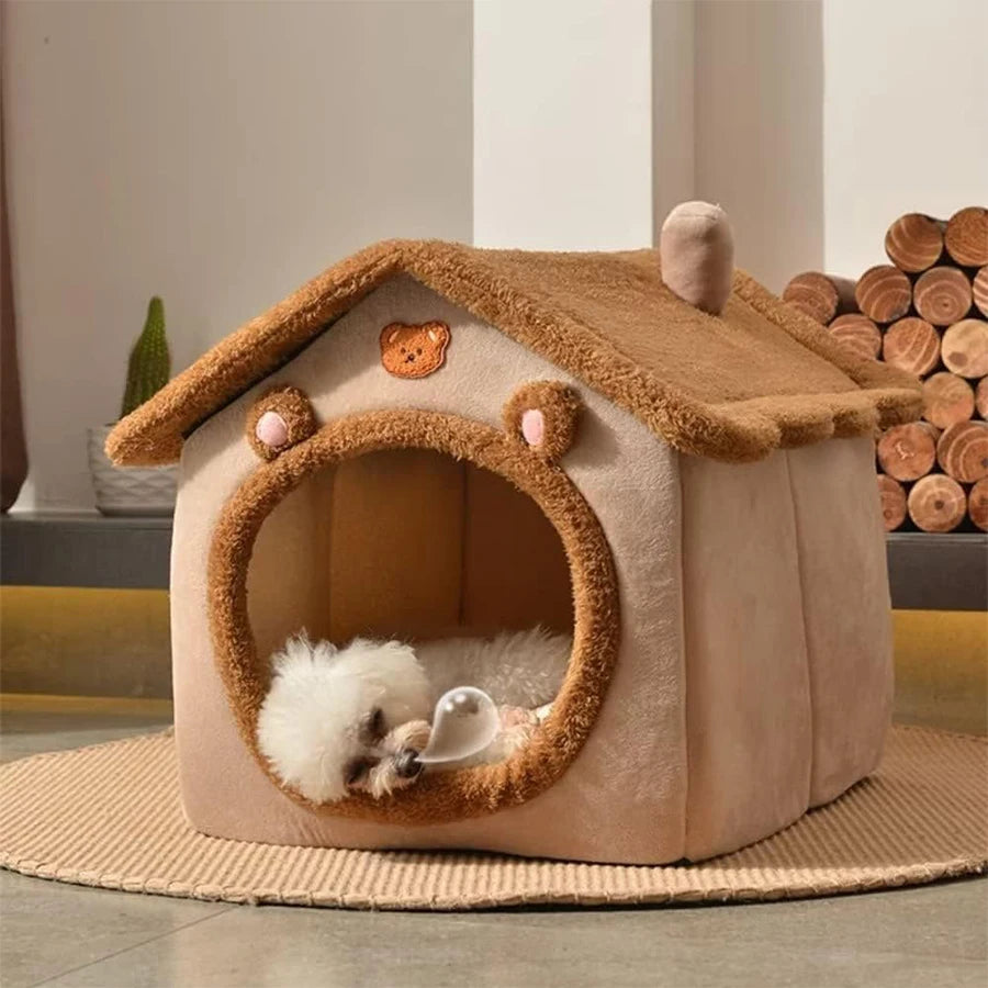 Foldable Pet House – Removable Washable Cat & Small Dog Cave