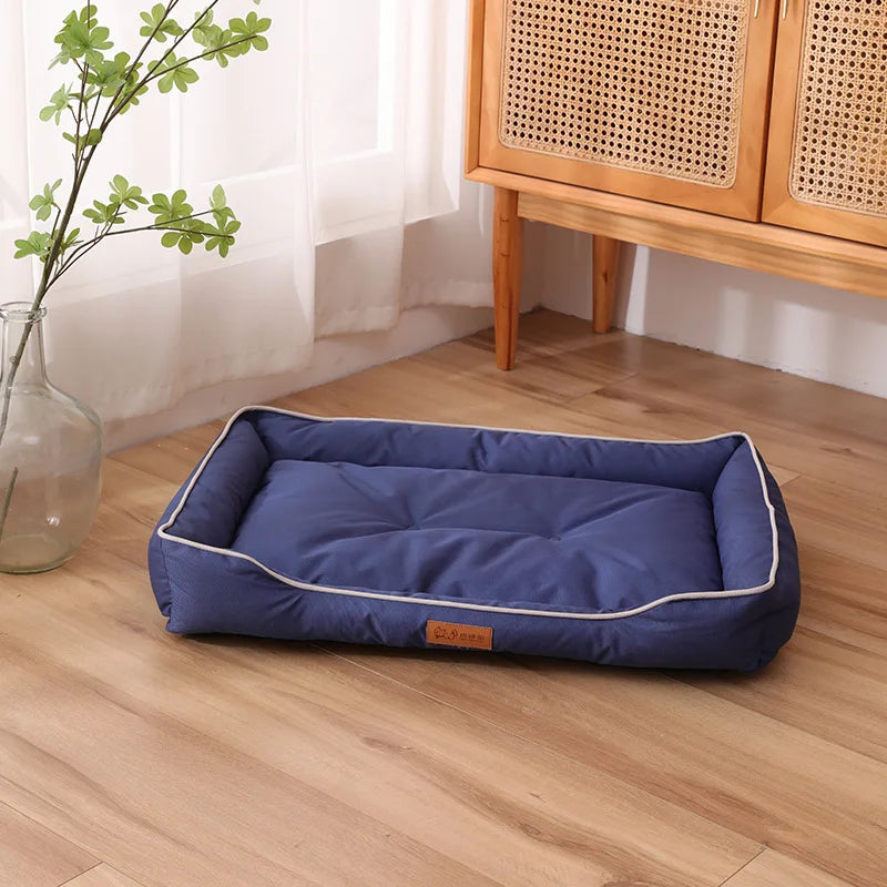 Four-Season Square Dog & Cat Bed – Waterproof Thick Mattress