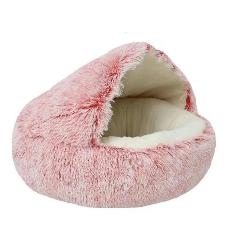 Soft Plush Pet Bed – Round Sleeping Nest for Cats & Small Dogs