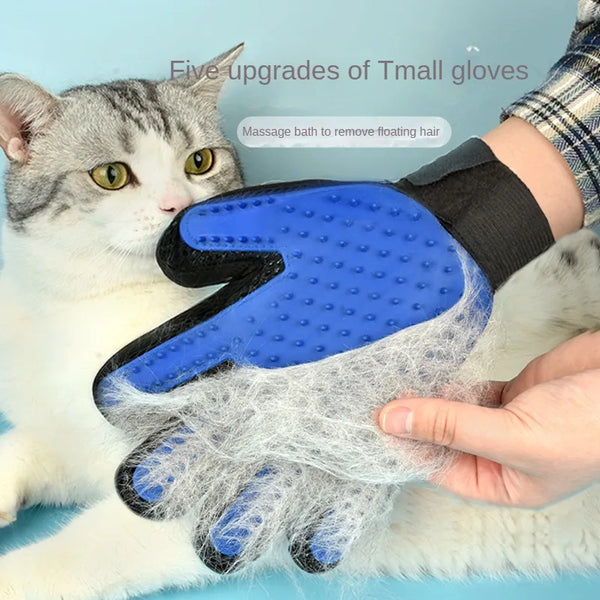 Silicone Pet Grooming Gloves – Hair Brush & Hair Removal for Cats & Dogs