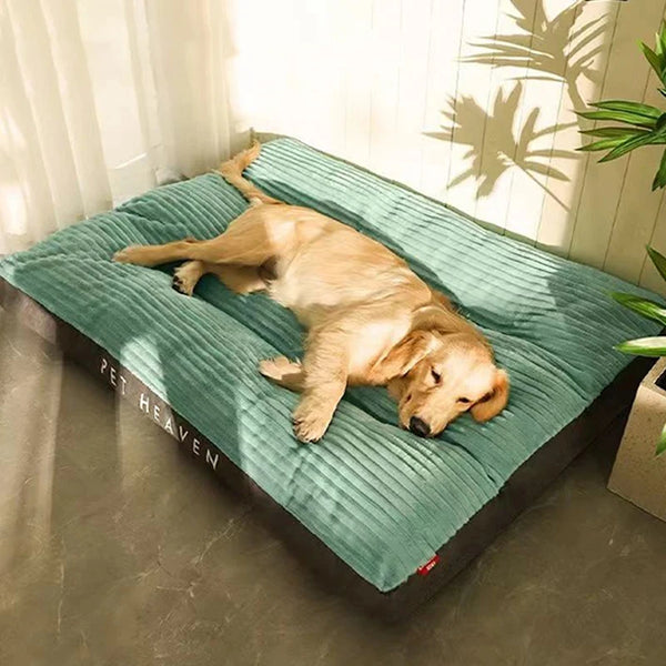 Winter Warm Corduroy Dog Bed – Soft Detachable Mat for All Sizes