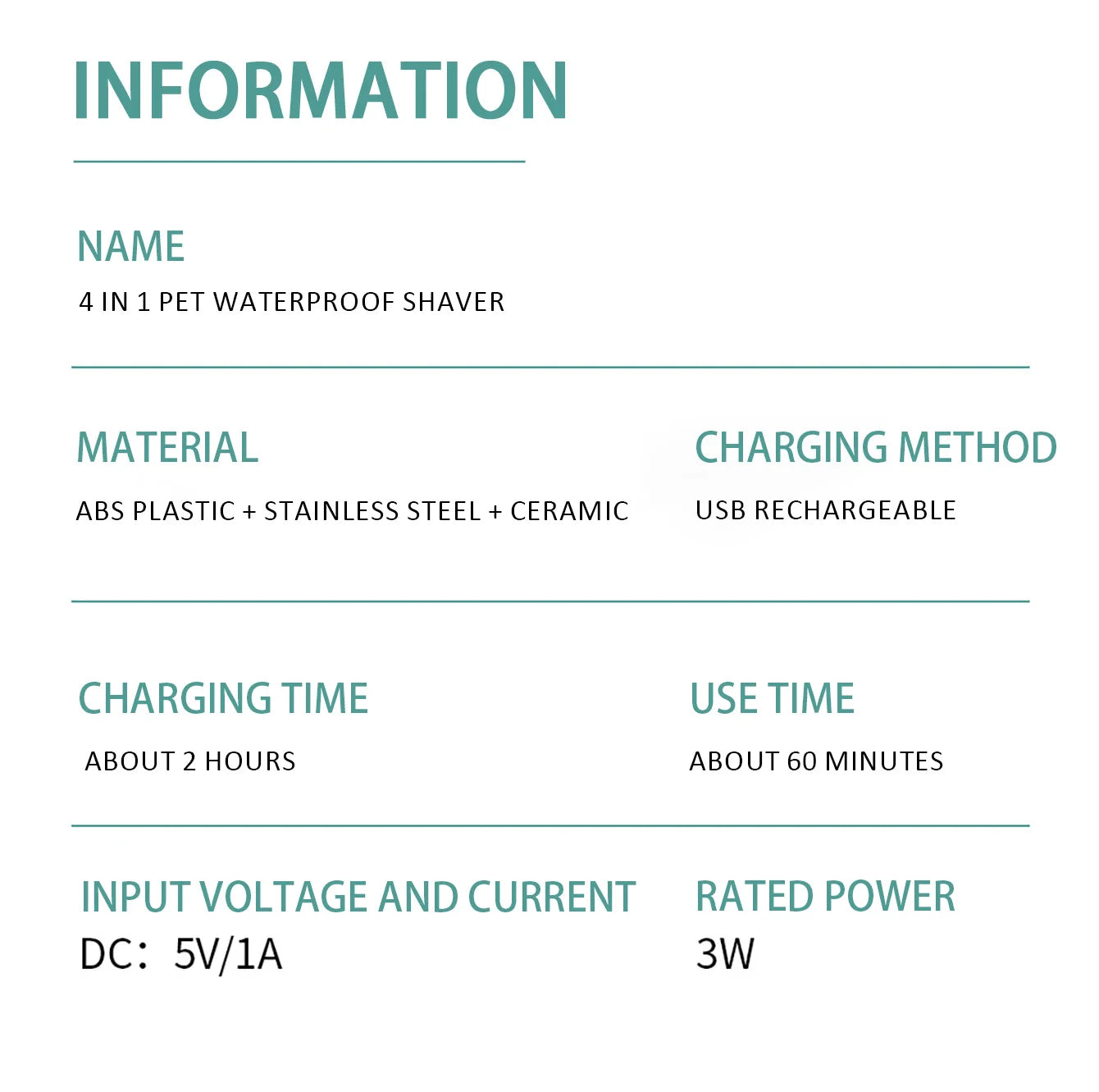 Professional Silent USB Dog Clippers