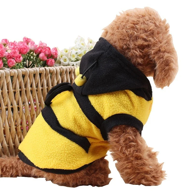 Bee Pet Hoodie – Fleece Costume for Dogs & Cats