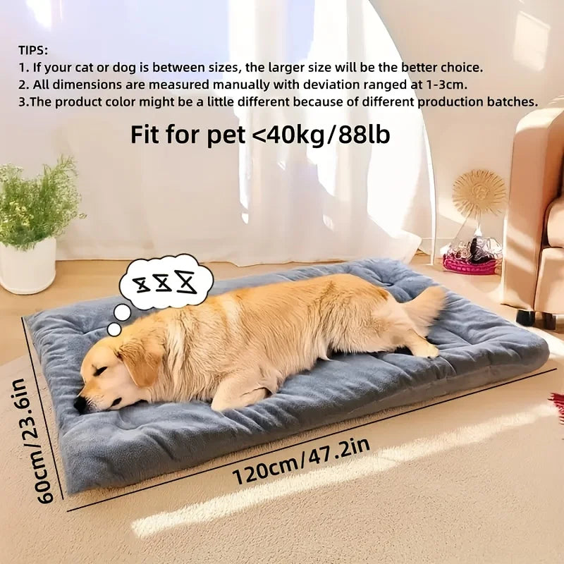 Extra Large Plush Dog Bed – Thickened Soft Sofa & Crate Mat
