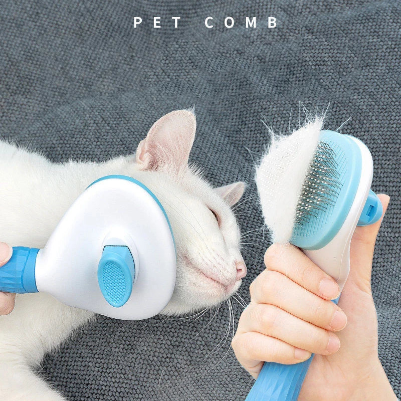 Pet Hair Brush & Stainless Steel Comb – Grooming Tool for Cats & Dogs