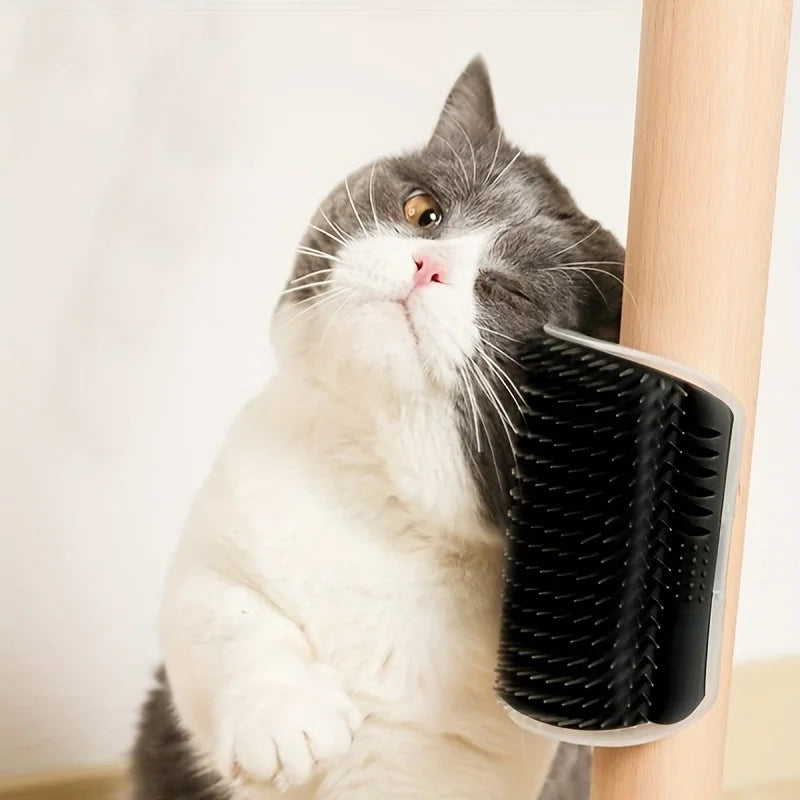Wall-Mounted Cat Self-Groomer – Massage Comb Brush for Pets