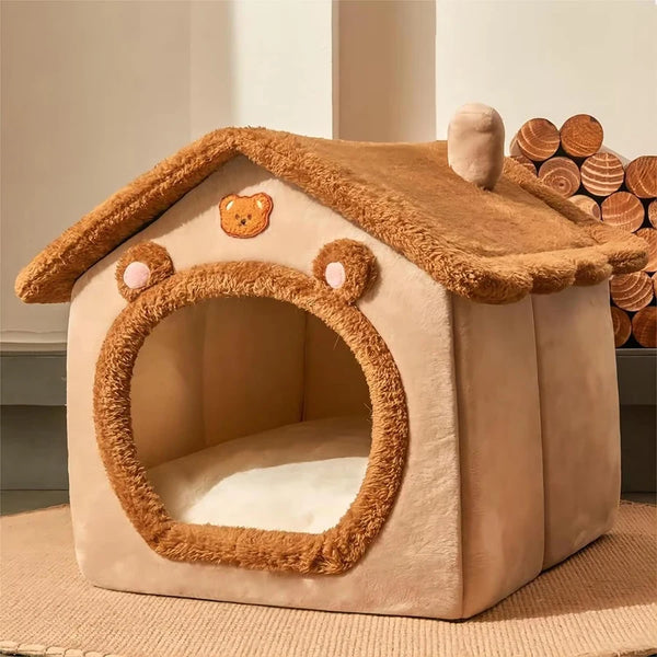 Foldable Pet House – Removable Washable Cat & Small Dog Cave