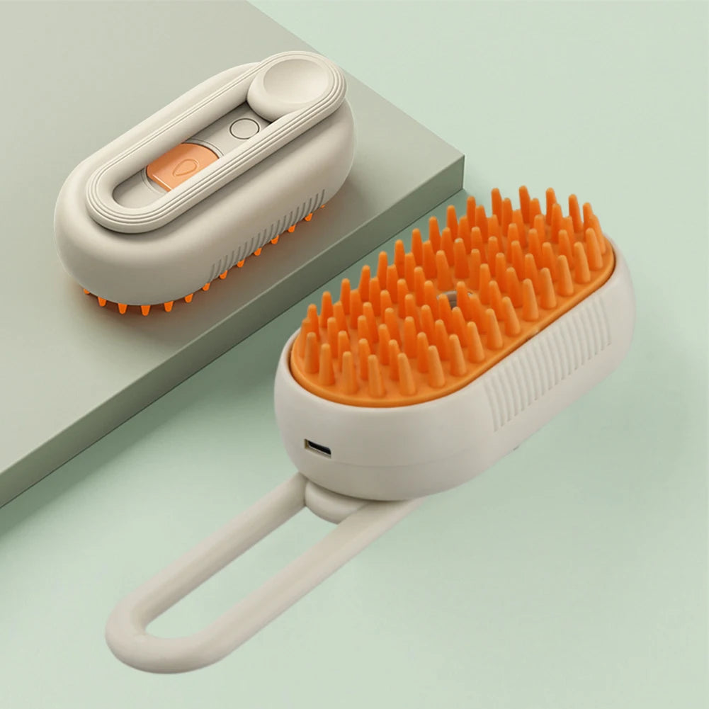 3-in-1 Electric Cat & Dog Steam Brush – Grooming & Massage Comb