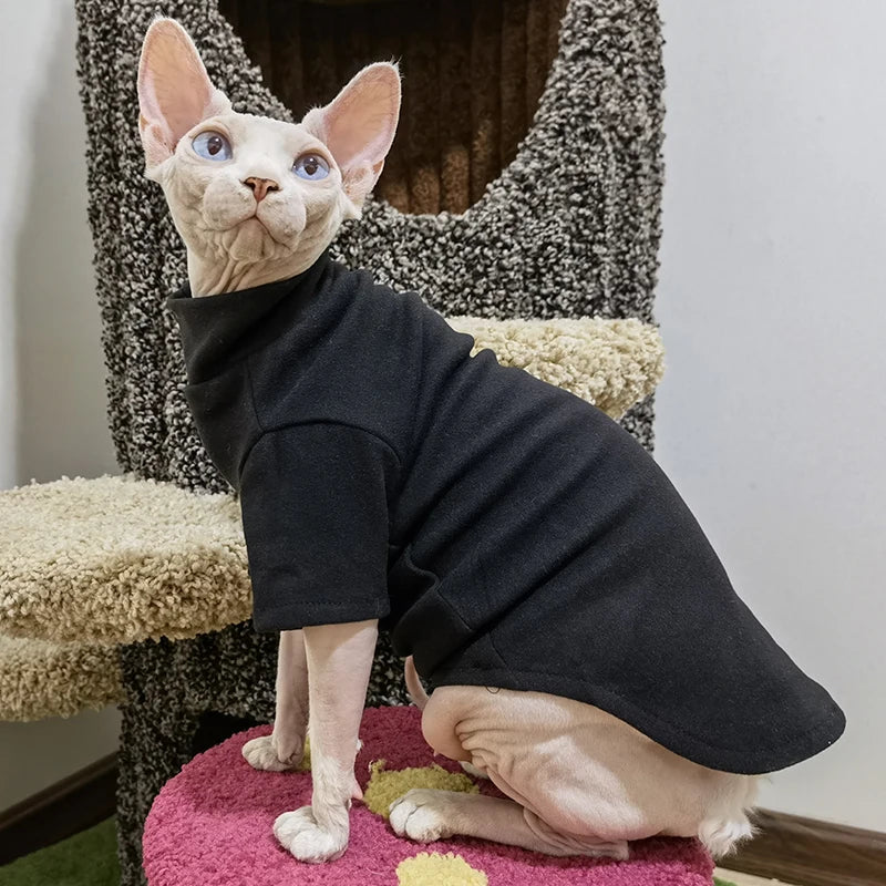 Sphynx Cat & Small Dog Clothes – Soft Cotton Fall/Winter Outfit
