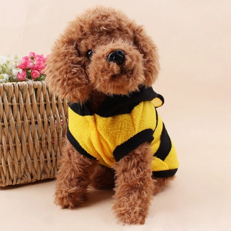 Bee Pet Hoodie – Fleece Costume for Dogs & Cats