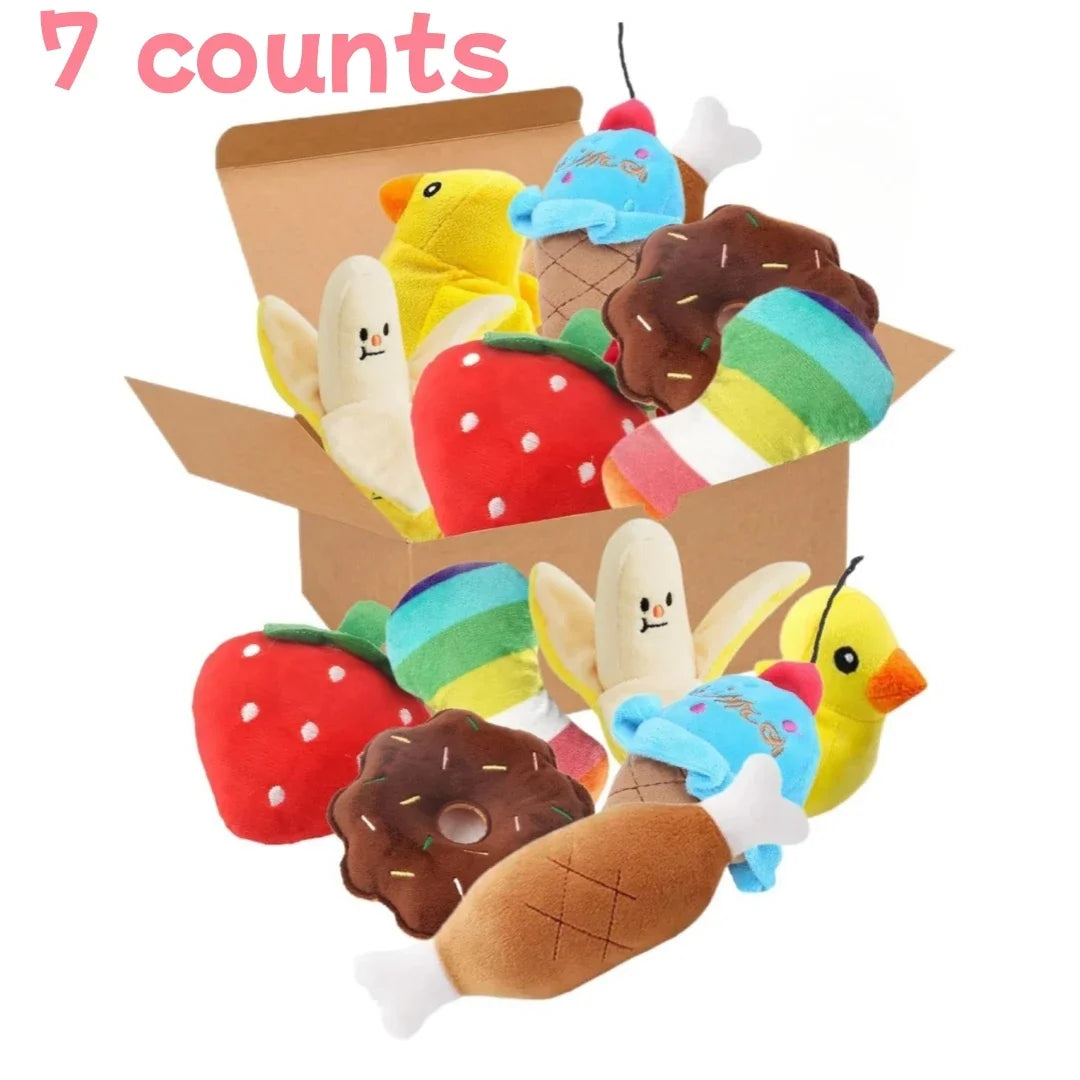 Plush Puppy Squeaky Toy Set