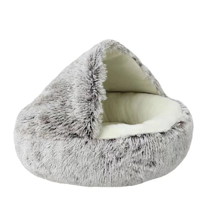 Soft Plush Pet Bed – Round Sleeping Nest for Cats & Small Dogs