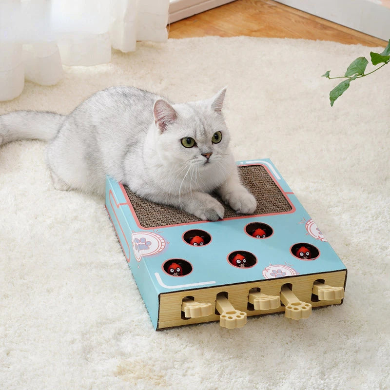 Whack-a-Mole Cat Scratching & Play Board – Interactive Multifunctional Toy