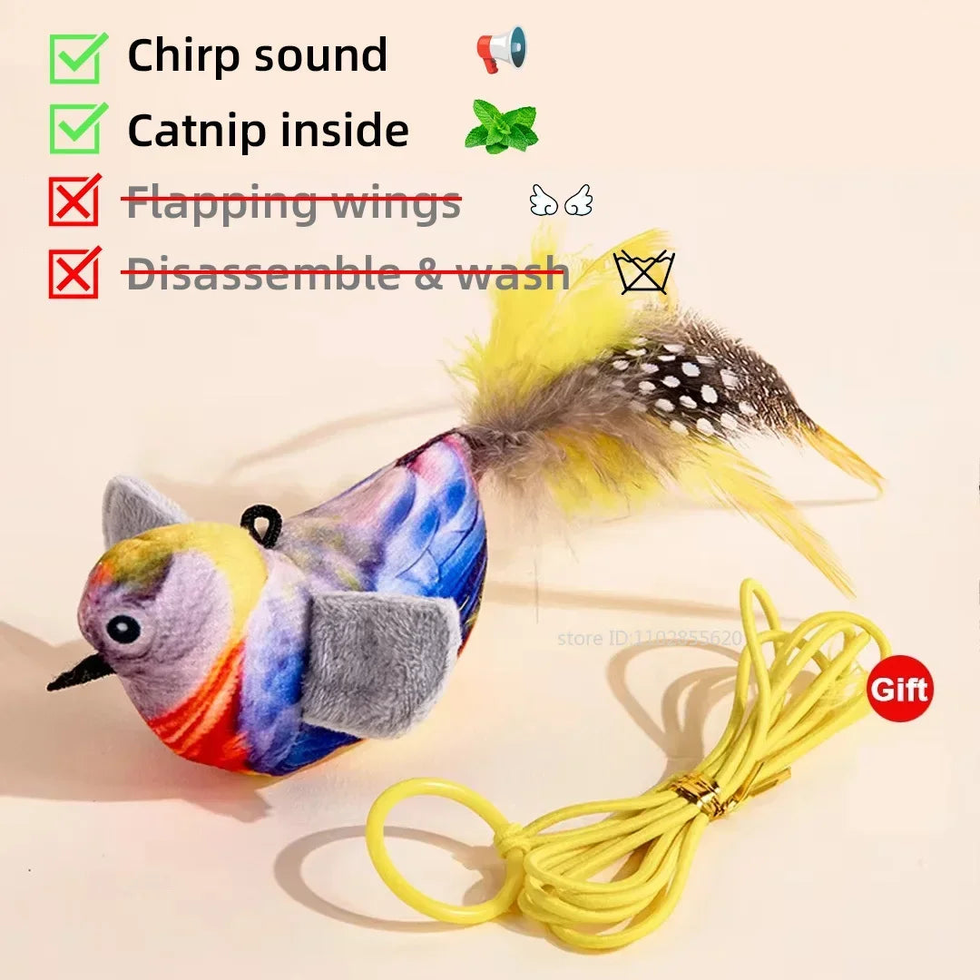 Interactive Chirping Bird Toy – Rechargeable Plush for Cats & Dogs
