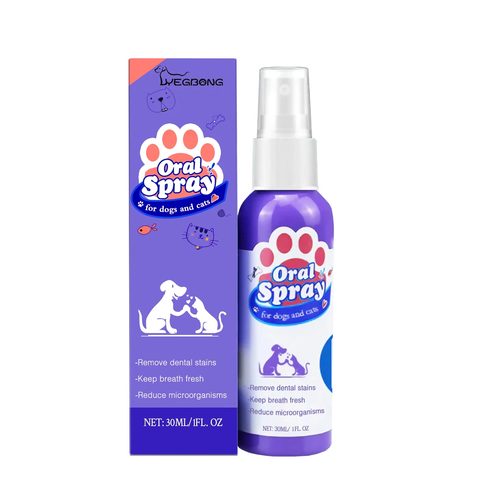 Pet Dental Spray for Dogs & Cats – Fresh Breath & Tartar Care