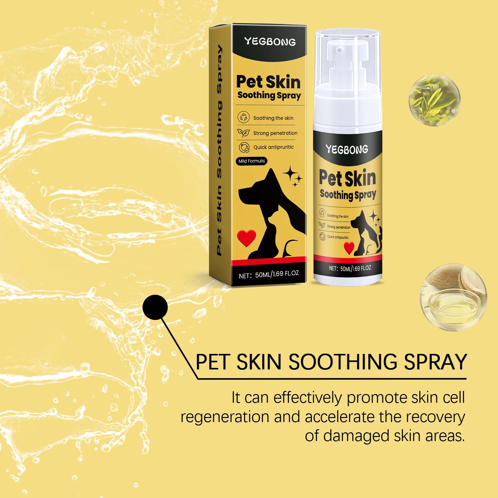 Pet Skin Care Spray – Itch Relief & Flea Control for Dogs & Cats