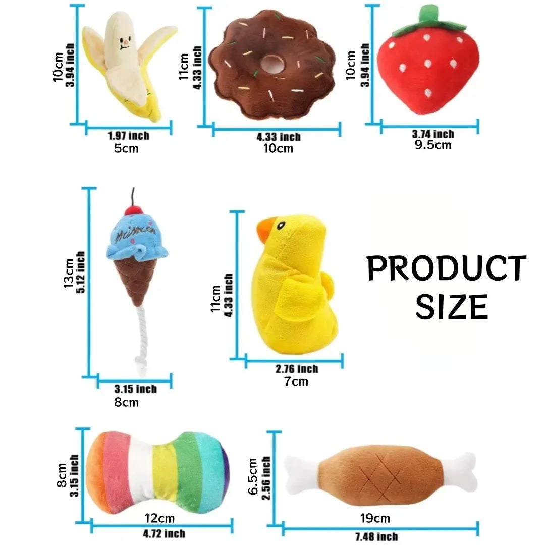 Plush Puppy Squeaky Toy Set