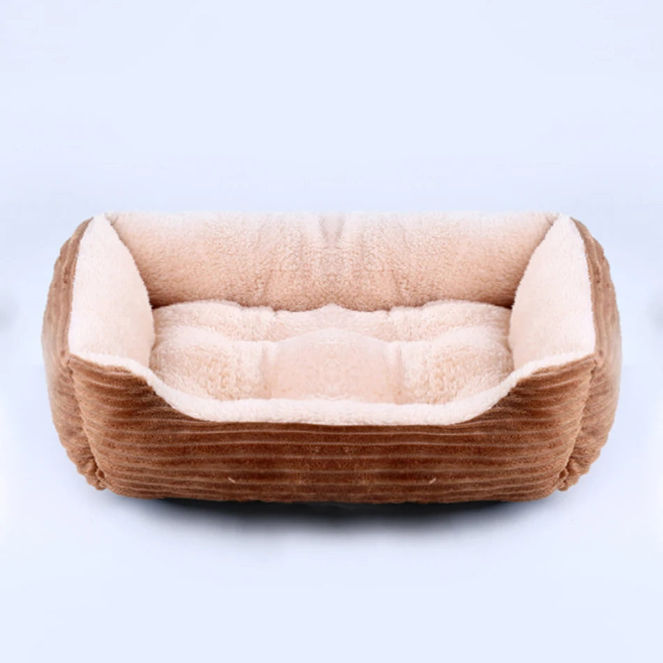 Square Plush Pet Bed – Calming Sofa Cushion for Dogs & Cats