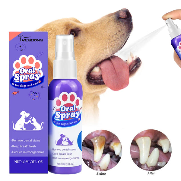 Pet Dental Spray for Dogs & Cats – Fresh Breath & Tartar Care