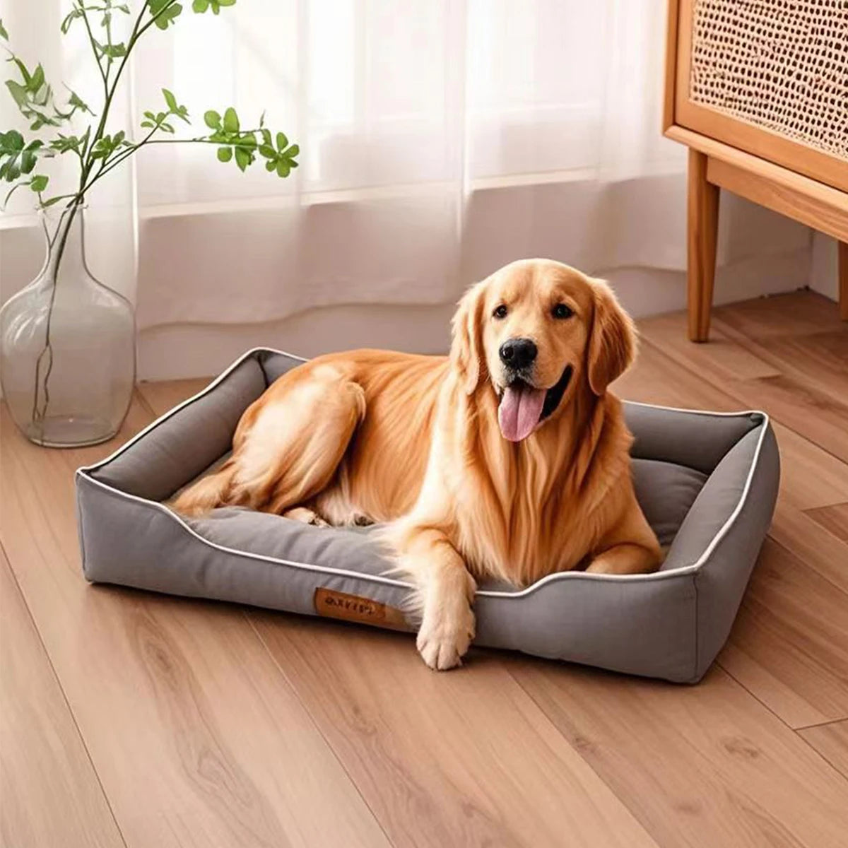Four-Season Square Dog & Cat Bed – Waterproof Thick Mattress
