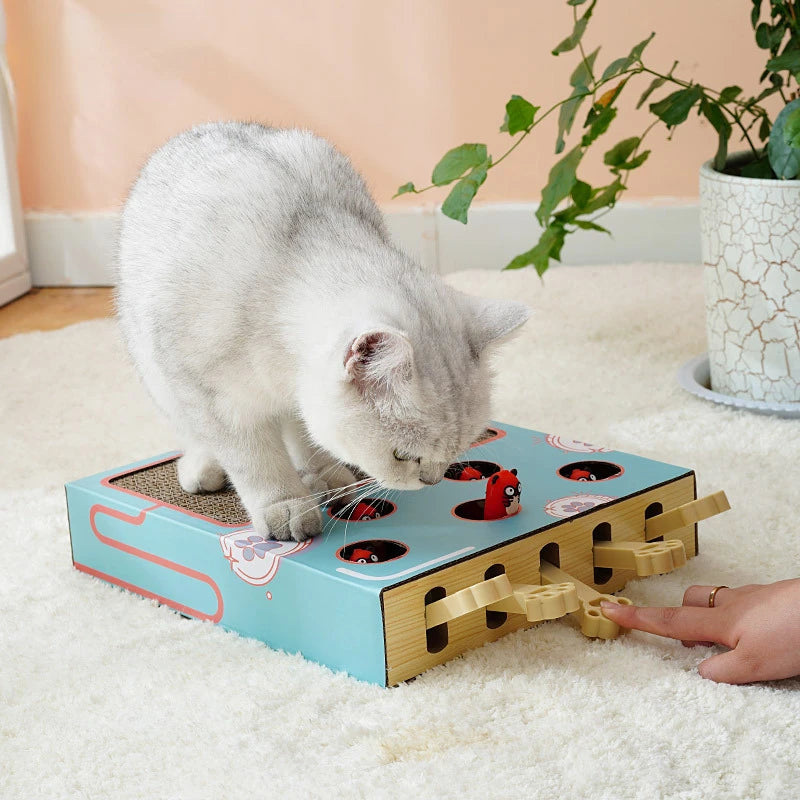 Whack-a-Mole Cat Scratching & Play Board – Interactive Multifunctional Toy