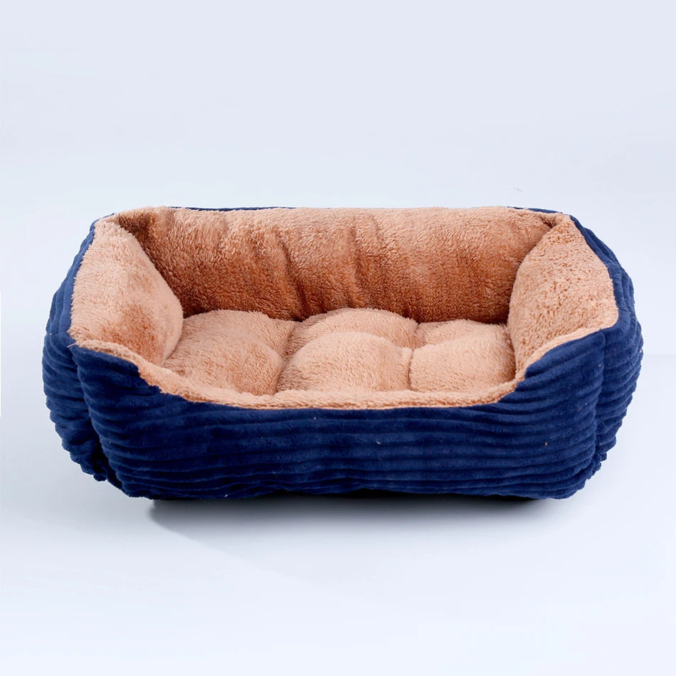 Square Plush Pet Bed – Calming Sofa Cushion for Dogs & Cats