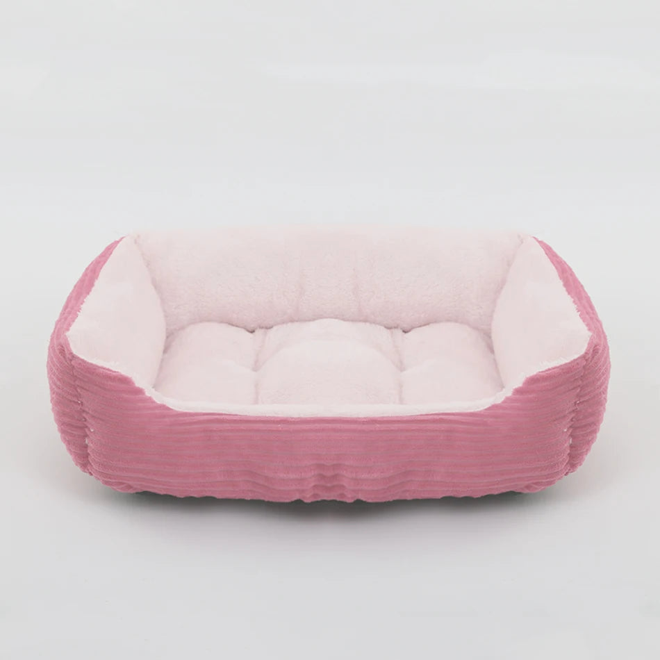 Square Plush Pet Bed – Calming Sofa Cushion for Dogs & Cats