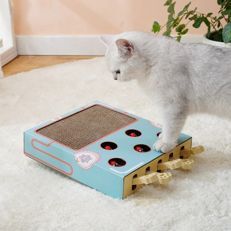 Whack-a-Mole Cat Scratching & Play Board – Interactive Multifunctional Toy